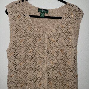 Hunt Club Women Beige Knit Vest - 16W